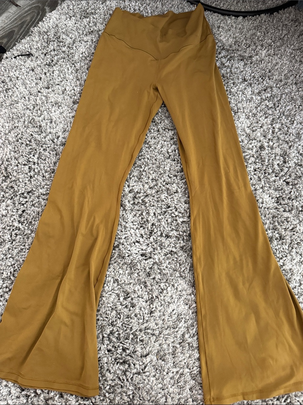 aerie Mustard Flare Wide-Leg leggings
